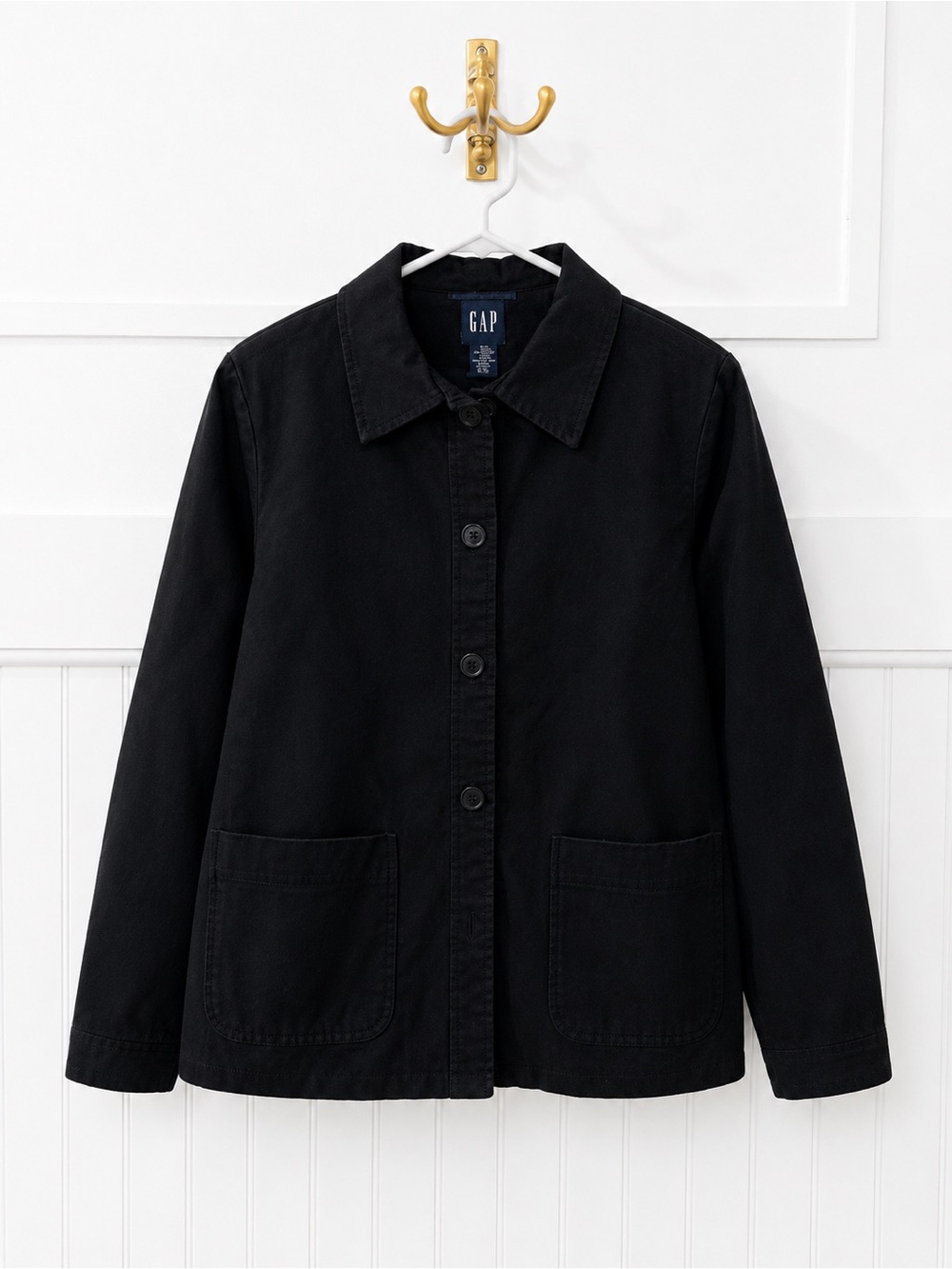GAP Black Button-Up Utility Jacket
